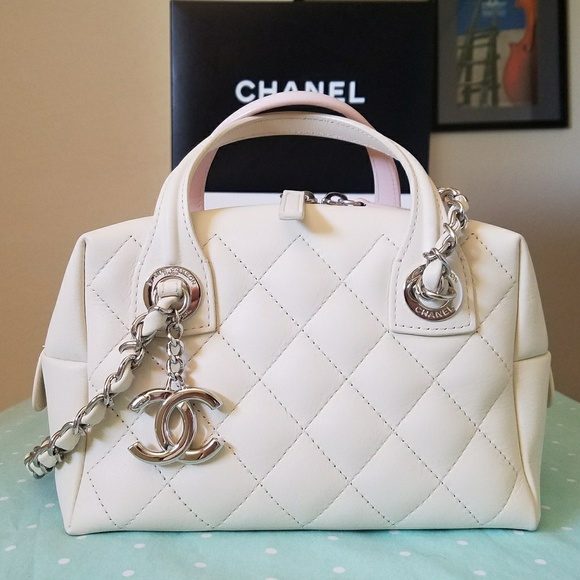 CHANEL Handbags - $3500 chanel bowling Bi color Bag limited